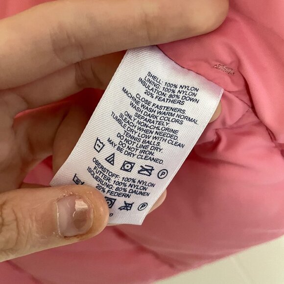 Lands' End pink puffer vest winter comfortable nylon feathers warm classic style - Picture 5 of 5